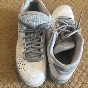 Jordan White and Gray Sneakers with Minimalist Design